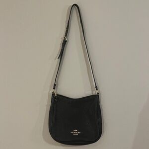 Coach “Ellie File” Crossbody Shoulder Bag in Black Pebbled Leather